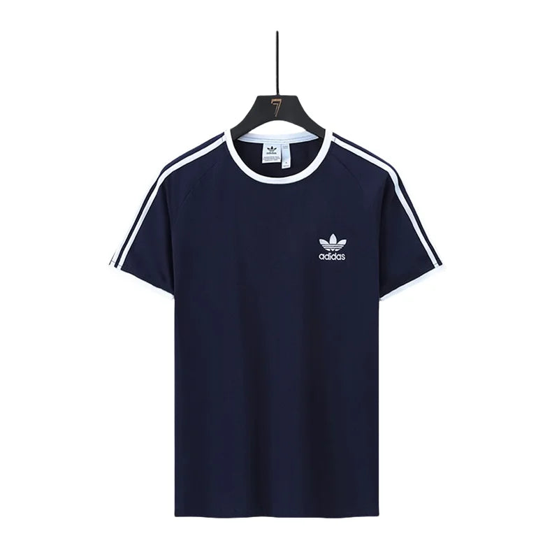 Adidas #1699 Summer Odell Ice Porcelain Cotton Round Neck Short Sleeve T-Shirt Men's and Women's (M--5XL) Pink Color