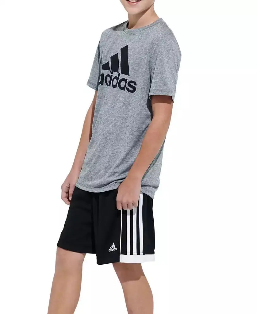 adidas | Big Boys Short Sleeve Aeroready Melange Performance T-shirt