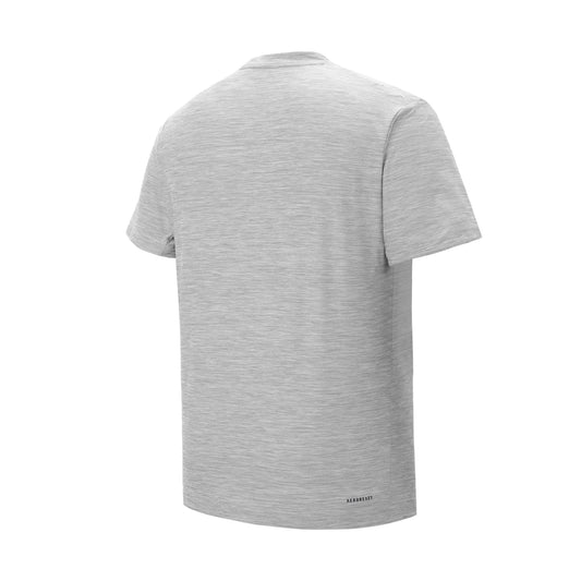 Adidas Gray Crew - Neck T - Shirt with Small Black Brand Logo - Comfortable and Sporty - styled Apparel