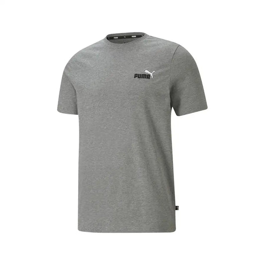 Puma Puma Ess Log Emb Tee Mens Active Shirts & Tees Size S, Color: Grey/Black