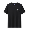Nike 2412 Embroidered Label Couple Ice Porcelain Cotton T-Shirt Men's and Women's Same Size Black Color M-5XL