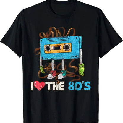 Funny Birthday Gift 1980 80s Cassette Tape Eighties Vintage T-Shirt Unisex Style Shirts for Women Men Clothing Streetwear 43005