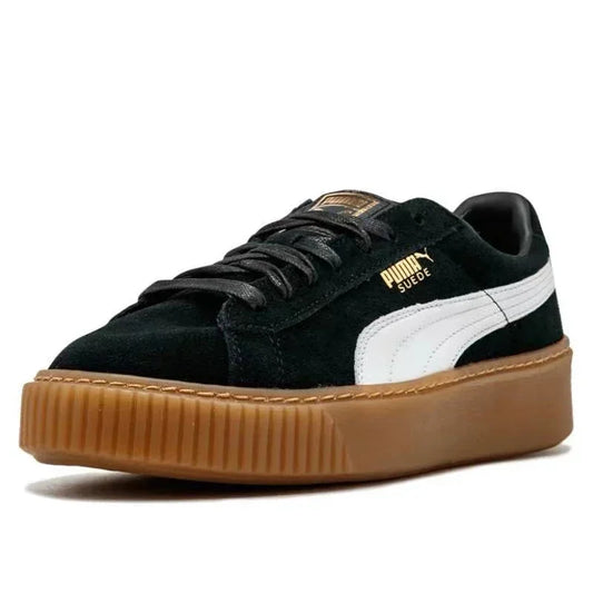 PUMA  Suede Platform Rihanna Men's and Women's Low Top Board Shoes Comfortable Casual Shoes Black and White