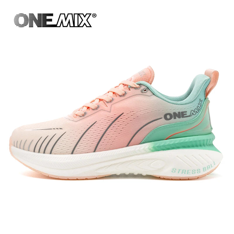 ONEMIX White Road Running Shoes for Men Air Cushion Outdoor Sport Shoes Male Trainers Summer Jogging Shoes Women Footwear