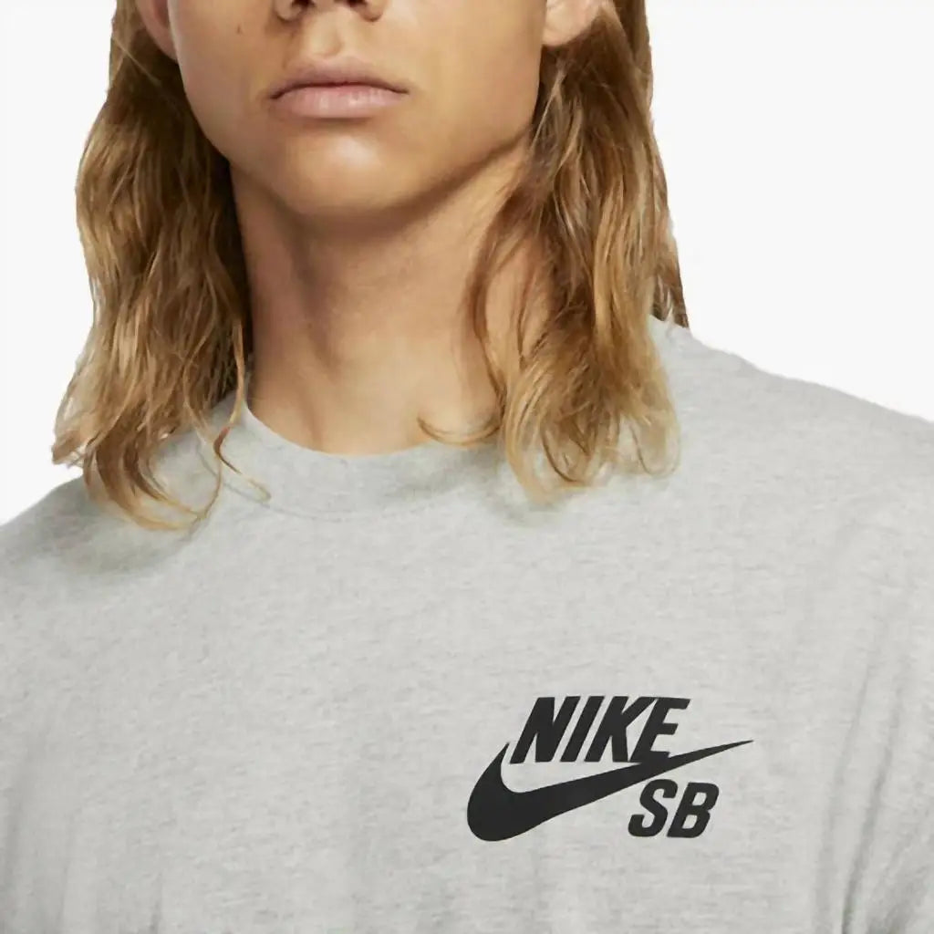 Nike | Men's Sb Logo Skate T-Shirt In Grey Heather/black