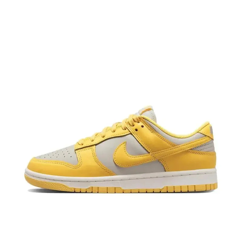 Nike Dunk Low Men's Women's Skateboarding Shoes Non-slip Wear-resistant Shock Absorption Low Upper Board Shoes GS White