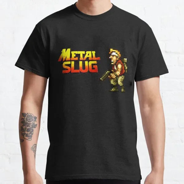 Metal Slug Pixel Fan Pixel Art Arcade Game Retro Gamer Video Games Men's Shirt Cotton Tees Short Sleeve T Shirt Printed Clothing