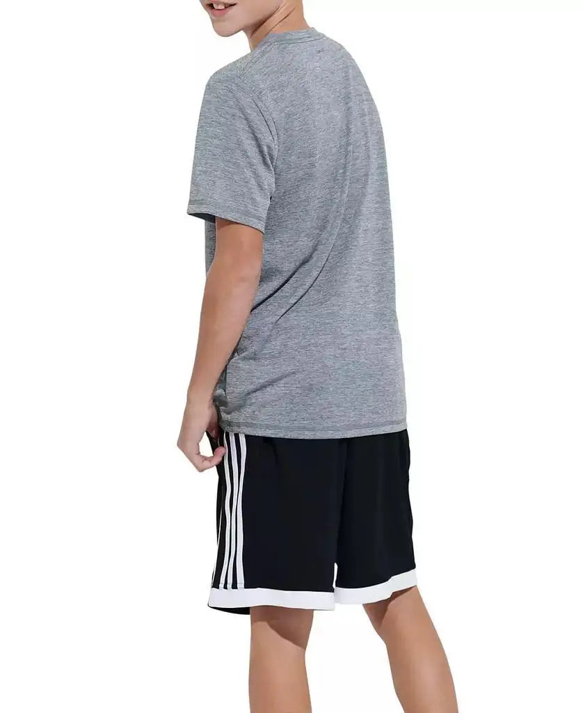 adidas | Big Boys Short Sleeve Aeroready Melange Performance T-shirt