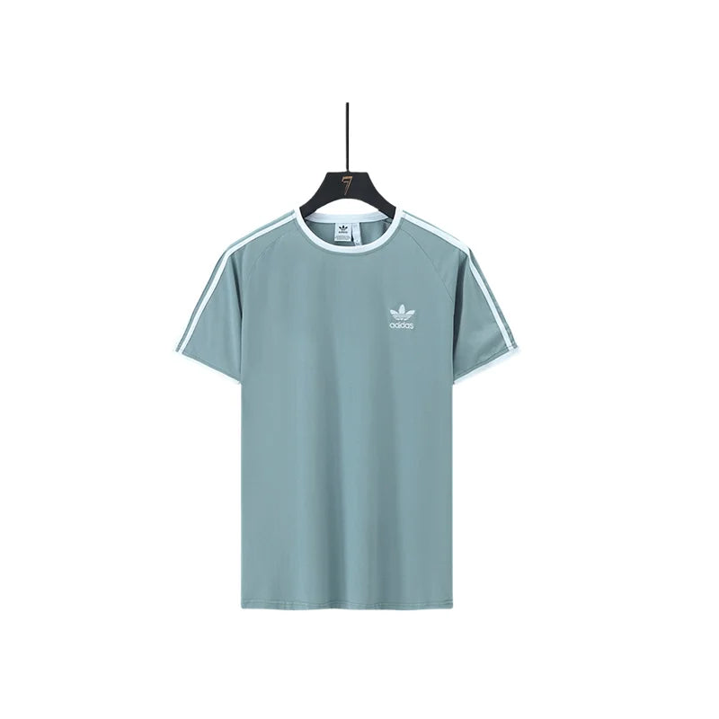 Adidas #1699 Summer Odell Ice Porcelain Cotton Round Neck Short Sleeve T-Shirt Men's and Women's (M--5XL) Pink Color