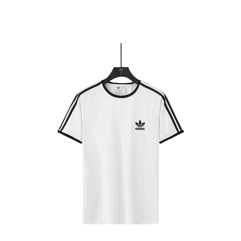 Adidas #1699 Summer Odell Ice Porcelain Cotton Round Neck Short Sleeve T-Shirt Men's and Women's (M--5XL) Pink Color