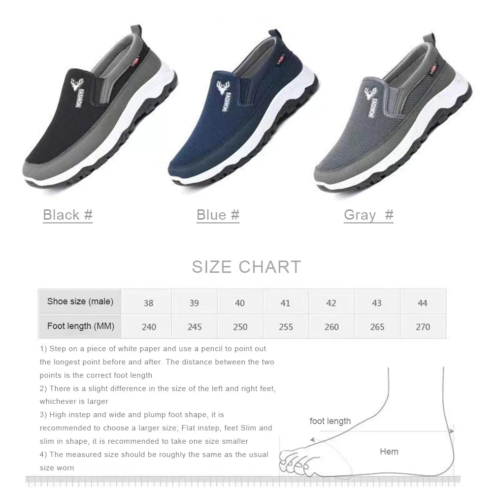 Loafers Men Sneakers Mesh Breathable Non-Slip Slip On Vulcanized Shoes Soft Sole Solid Color Comfortable Water Shoes Zapatos