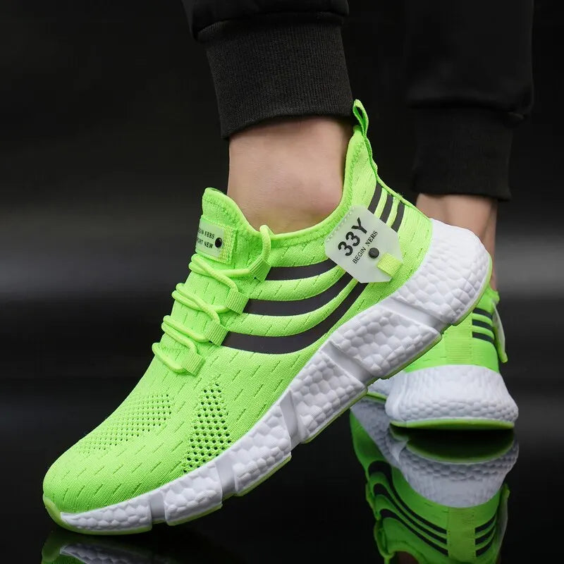 Men Casual Sport Shoes Breathable Lightweight Sneakers Outdoor Mesh Black Running Shoes Athletic Jogging Tenis Walking Shoes