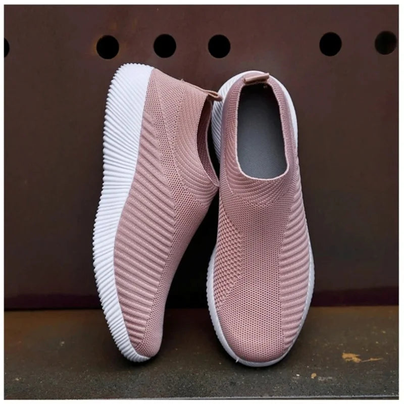 Women Vulcanized Shoes High Quality Women Sneakers Slip On Flats Shoes Women Loafers Plus Size 42 Walking Flat