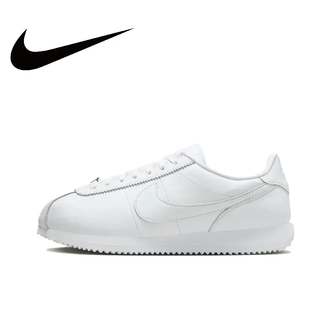 Nike New Cortez Low Men's and Women's Sneakers Retro Classic Running Shoes Breathable and lightweight Sneakers White&Black&Blue