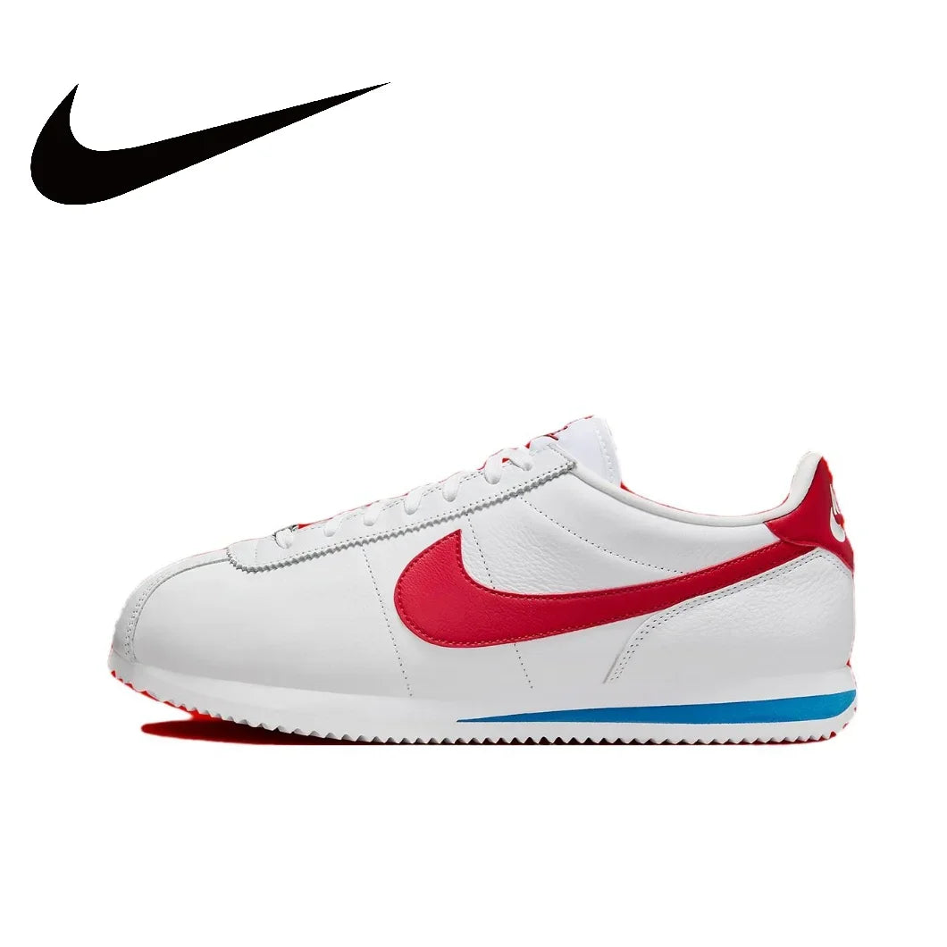 Nike New Cortez Low Men's and Women's Sneakers Retro Classic Running Shoes Breathable and lightweight Sneakers White&Black&Blue