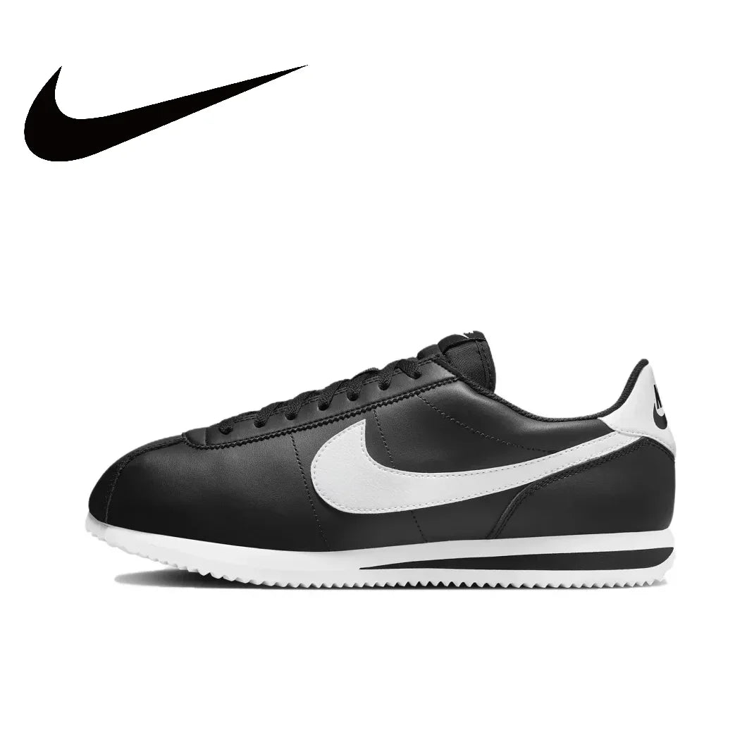 Nike New Cortez Low Men's and Women's Sneakers Retro Classic Running Shoes Breathable and lightweight Sneakers White&Black&Blue