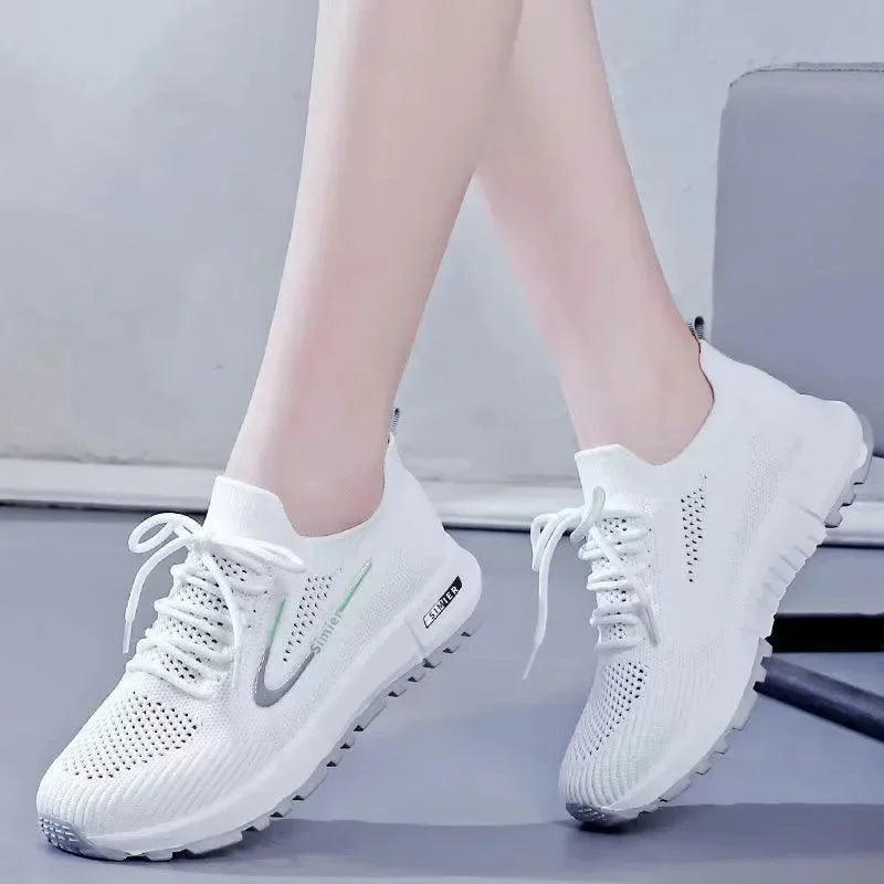 Sport Running Shoes Women Air Mesh Breathable Walking Women Sneakers Comfortable White Fashion Casual Sneakers Chaussure Fee Cou