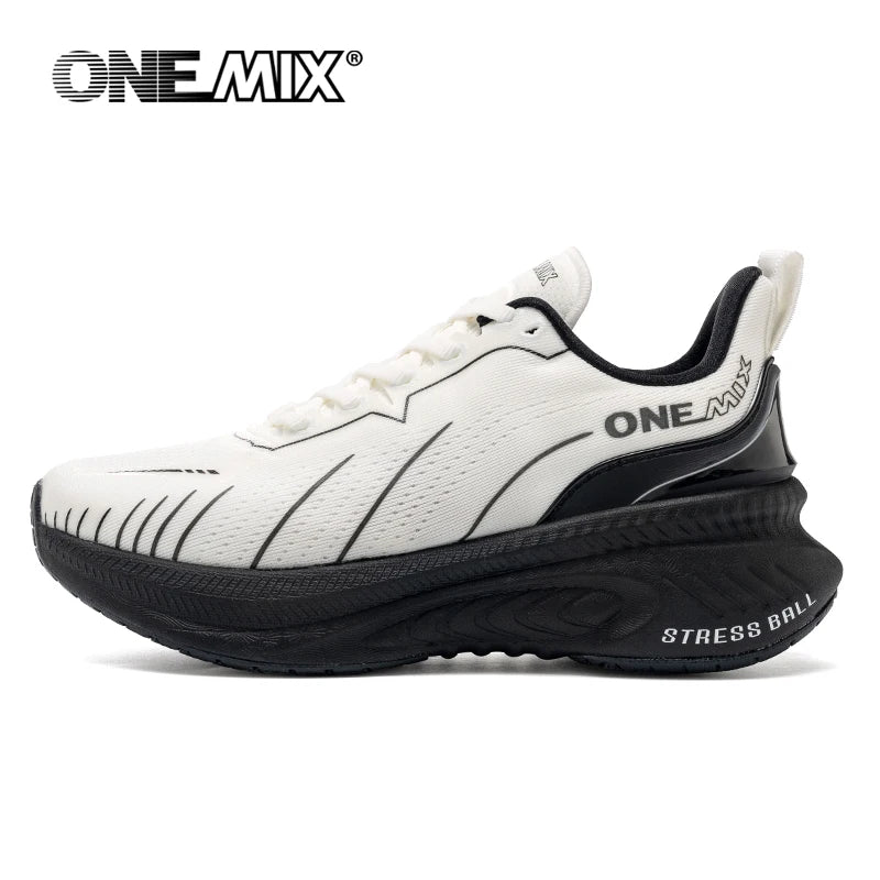 ONEMIX White Road Running Shoes for Men Air Cushion Outdoor Sport Shoes Male Trainers Summer Jogging Shoes Women Footwear