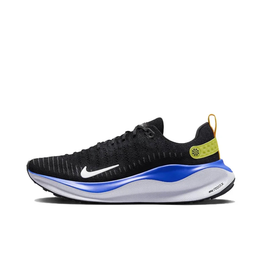 Nike React Infinity Run FLyknit 4 Low Men's Lightweight Casual Running Shoes Comfortable and Wearable Black and Yellow Colorway