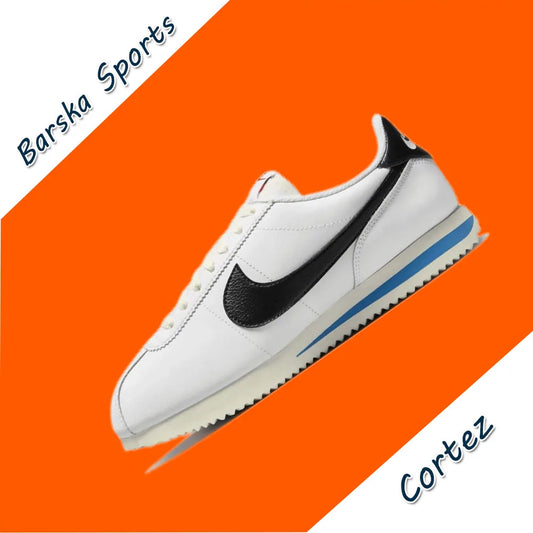 Nike New Cortez Low Men's and Women's Sneakers Retro Classic Running Shoes Breathable and lightweight Sneakers White&Black&Blue