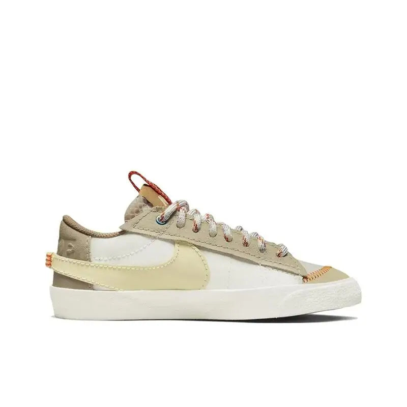 Nike Blazer '77 Low Cut Versatile Trendy Casual Wear Resistant Anti Slip Board Shoes Men's and Women's Same Beige