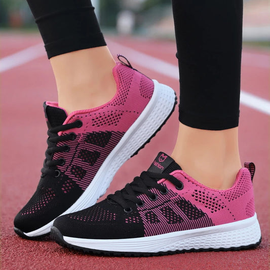 Women Casual Shoes Breathable Walking Mesh Lace Up Platform Shoes for Women Sneakers Women Tennis shoes