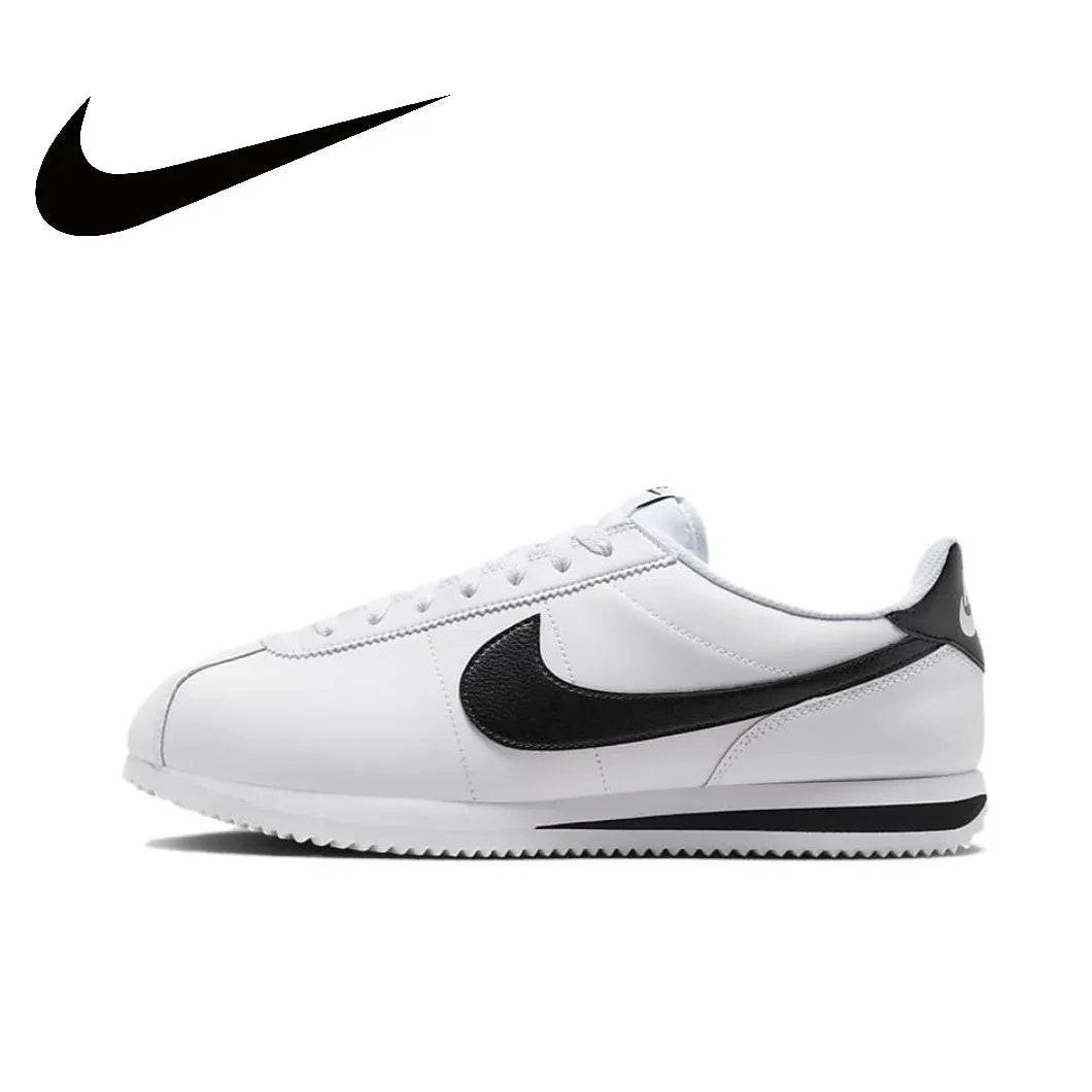 Nike New Cortez Low Men's and Women's Sneakers Retro Classic Running Shoes Breathable and lightweight Sneakers White&Black&Blue