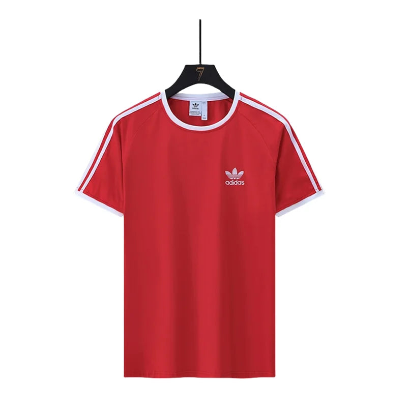 Adidas #1699 Summer Odell Ice Porcelain Cotton Round Neck Short Sleeve T-Shirt Men's and Women's (M--5XL) Pink Color
