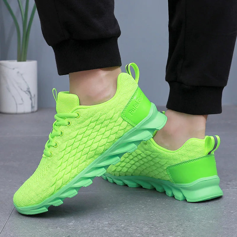 Original Green Men's Sneakers Breathable Mesh Men's Running Shoes Outdoor Sport Jogging Shoes Men Blade Sneaker Trainers Summer