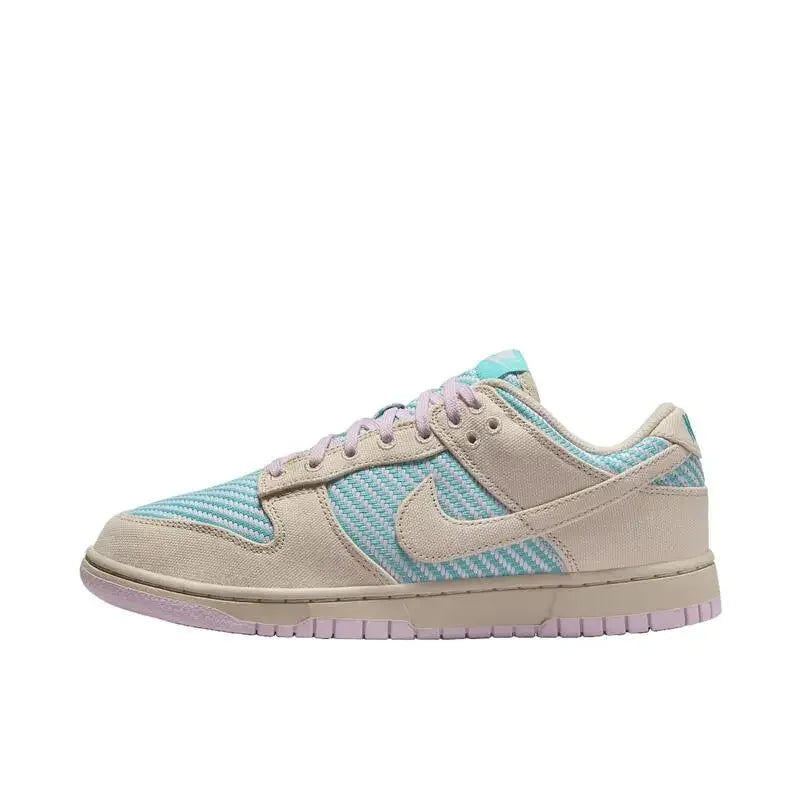 Nike Dunk Low Men's Women's Skateboarding Shoes Non-slip Wear-resistant Shock Absorption Low Upper Board Shoes GS White