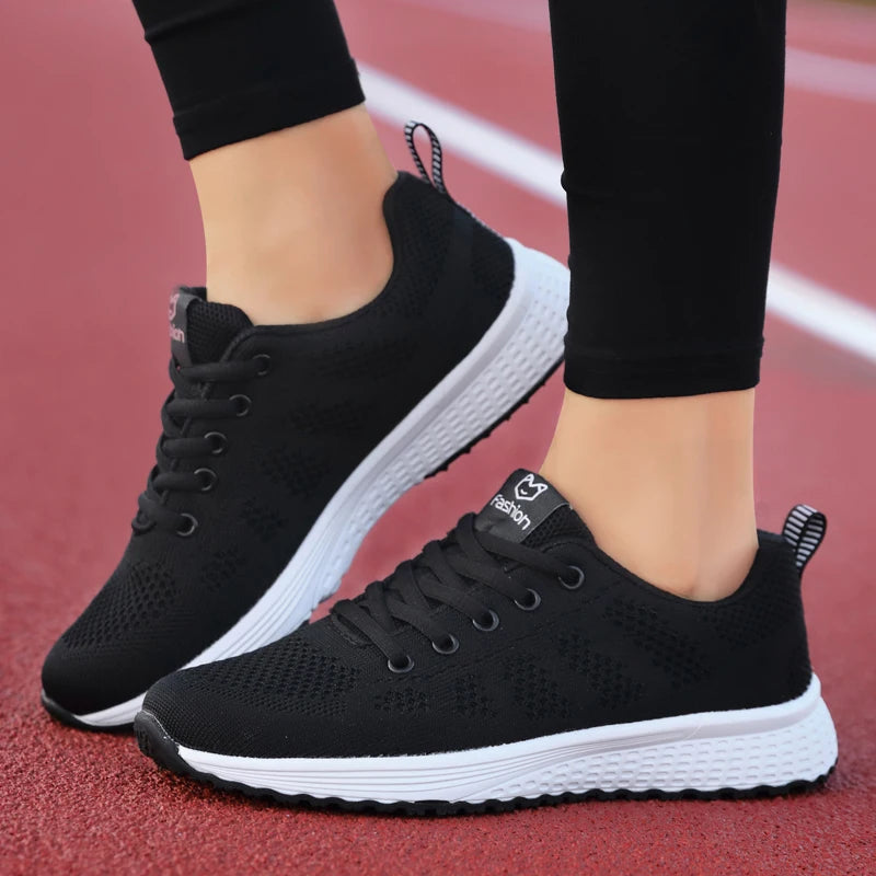 Women Casual Shoes Breathable Walking Mesh Lace Up Platform Shoes for Women Sneakers Women Tennis shoes