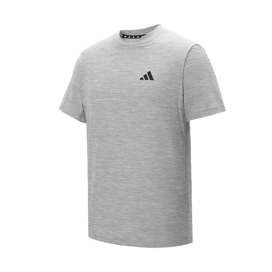 Adidas Gray Crew - Neck T - Shirt with Small Black Brand Logo - Comfortable and Sporty - styled Apparel