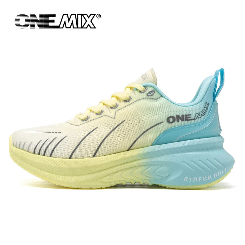 ONEMIX White Road Running Shoes for Men Air Cushion Outdoor Sport Shoes Male Trainers Summer Jogging Shoes Women Footwear