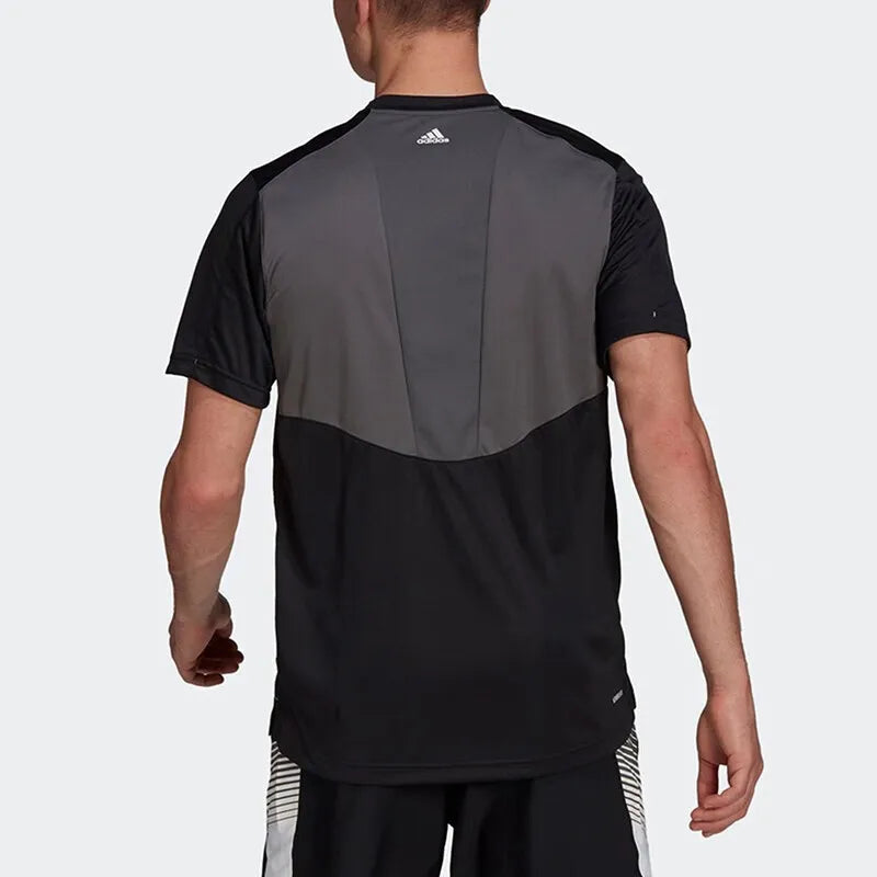 Adidas Classic Brand Logo Short - sleeve T - shirt. Cool Black with White Logo, Suitable for Sports and Leisure