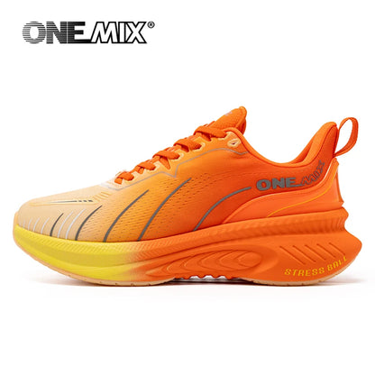 ONEMIX White Road Running Shoes for Men Air Cushion Outdoor Sport Shoes Male Trainers Summer Jogging Shoes Women Footwear