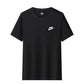 Nike 2412 Embroidered Label Couple Ice Porcelain Cotton T-Shirt Men's and Women's Same Size Black Color M-5XL