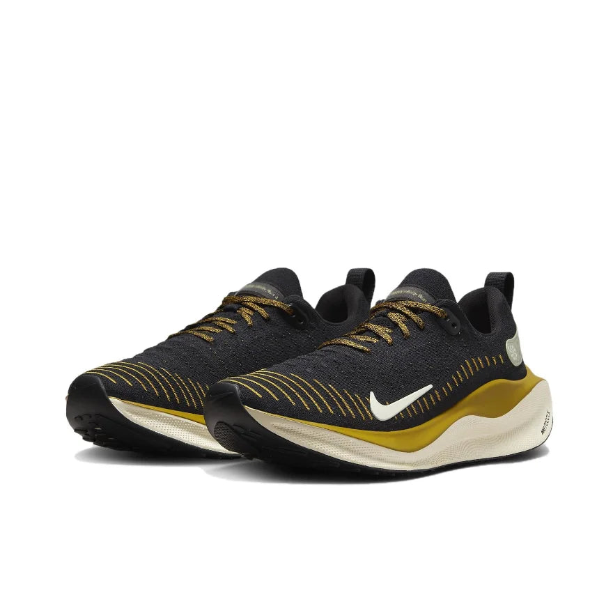 Nike React Infinity Run FLyknit 4 Low Men's Lightweight Casual Running Shoes Comfortable and Wearable Black and Yellow Colorway