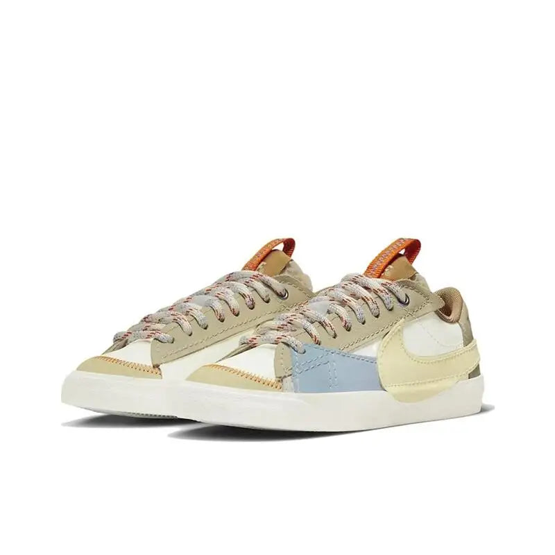 Nike Blazer '77 Low Cut Versatile Trendy Casual Wear Resistant Anti Slip Board Shoes Men's and Women's Same Beige