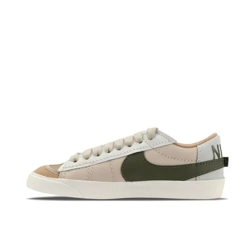 Nike Blazer '77 Low Cut Versatile Trendy Casual Wear Resistant Anti Slip Board Shoes Men's and Women's Same Beige